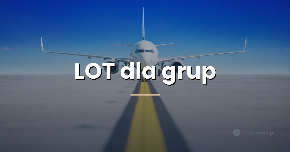 Samolot pasażerski na pasie startowym z napisem LOT dla grup